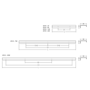 Mâner mobilier Viefe Way, bronz periat, 100 mm (interax 64 mm)
