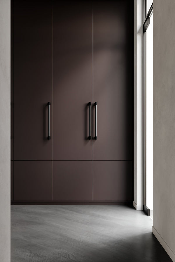Mâner spațial Viefe Casey Big, negru lava texturat și negru titan lustruit, 448 mm (interax 416 mm) - imagine 3