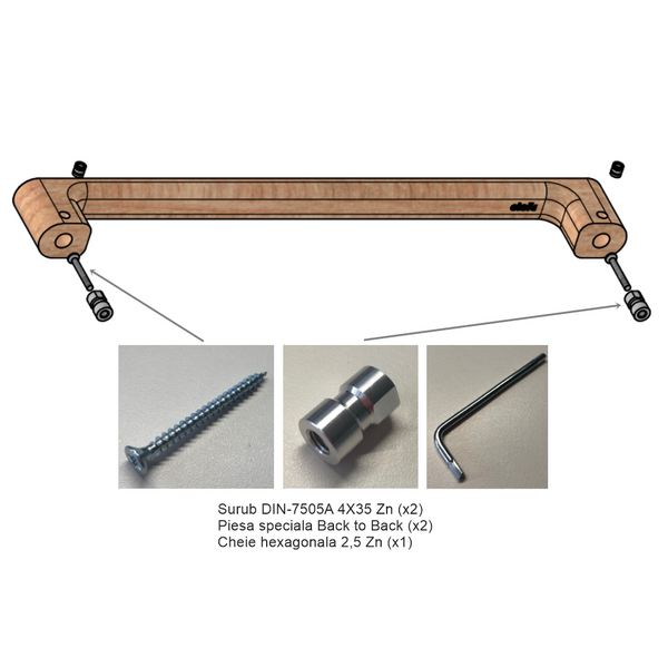 Mâner spațial Viefe Luv Wood, natur, 418,5 mm (interax 384 mm) - imagine 6