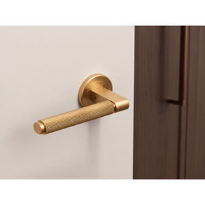 Set mâner ușă interior Viefe Brooklyn, alamă cava periată, 149 mm - imagine 3