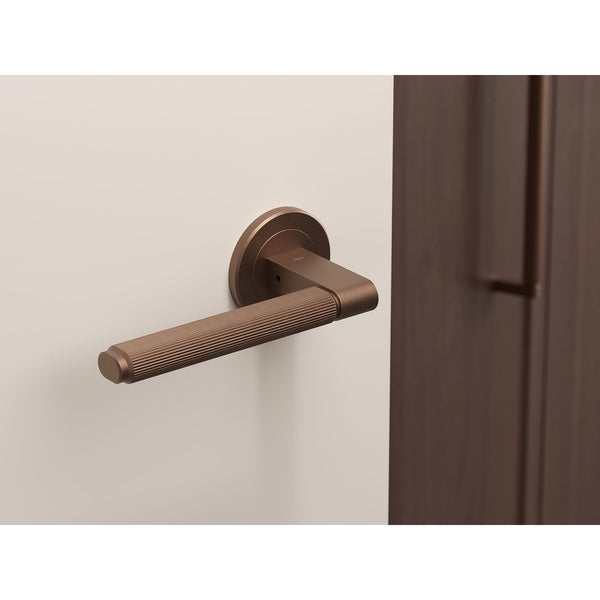 Set mâner ușă interior Viefe Brooklyn, bronz periat, 149 mm - imagine 3