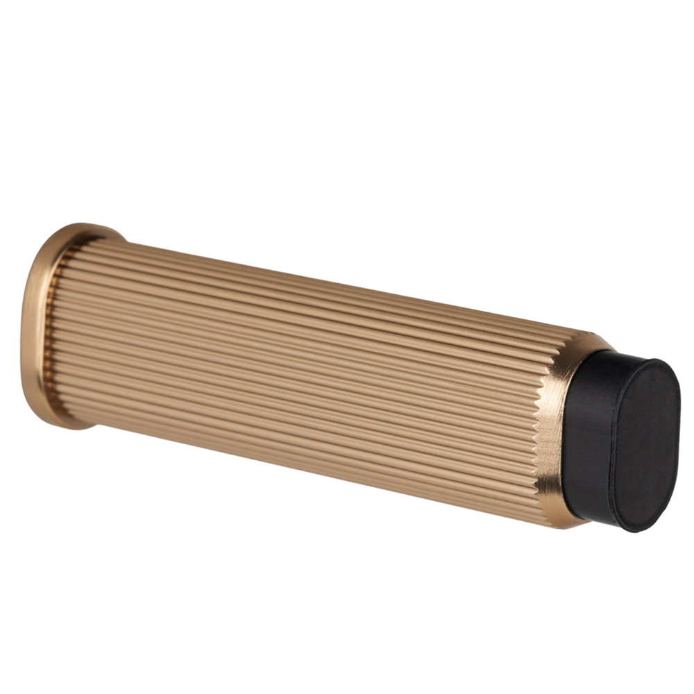 Opritor de ușă Viefe Brooklyn Wall, alamă cava periată, 28 × 103 mm