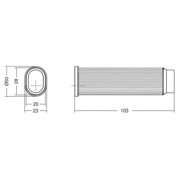 Opritor de ușă Viefe Brooklyn Wall, alamă cava periată, 28 × 103 mm - imagine 2