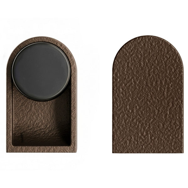 Opritor de ușă Viefe Casey, maro metalic texturat și negru mat, 47 × 30 mm - imagine 2