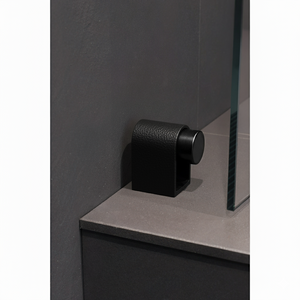 Opritor de ușă Viefe Casey, negru lava texturat și negru mat, 47 × 30 mm - imagine 3