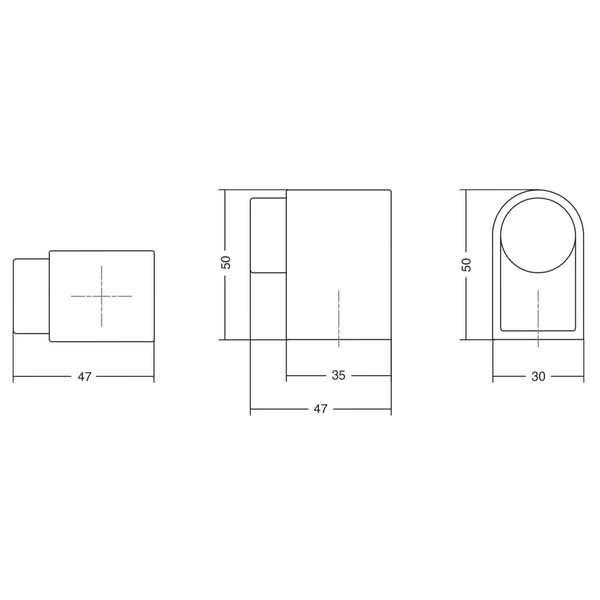 Opritor de ușă Viefe Casey, negru lava texturat și negru mat, 47 × 30 mm - imagine 6