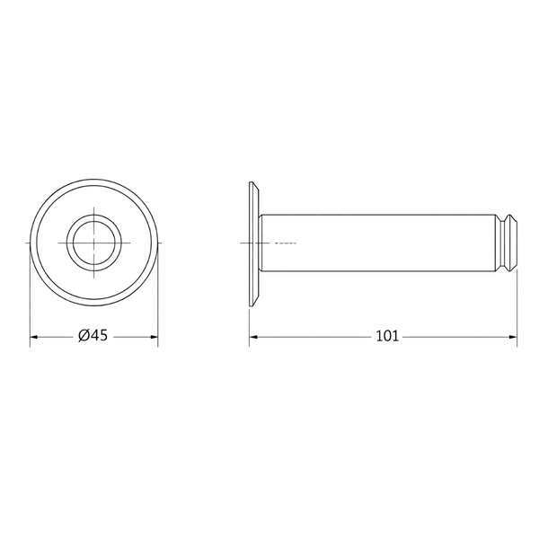 Opritor de ușă Viefe Fase Wall, negru titan lustruit, 101 × 20 mm