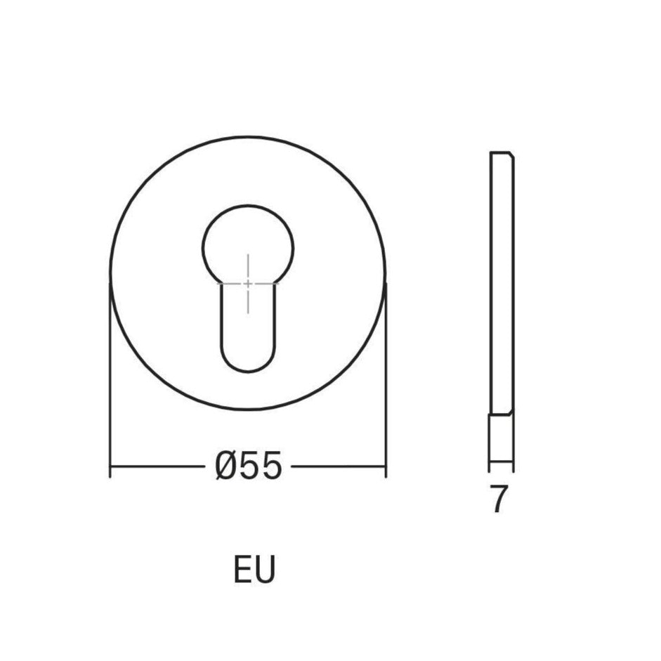 Set 2 rozete pentru ușă cu cilindru Viefe Brooklyn, bronz periat, Ø 55 mm