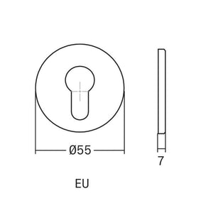 Set 2 rozete pentru ușă cu cilindru Viefe Brooklyn, bronz periat, Ø 55 mm