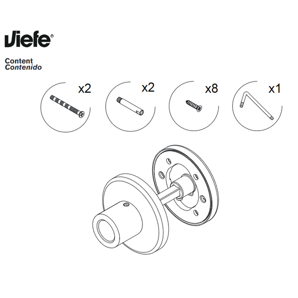 Set 2 rozete pentru ușă de baie Viefe Brooklyn, negru titan, Ø 55 mm - imagine 2