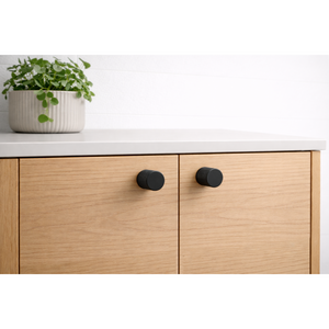 Set 50 de butoni mobilier Viefe Graf, negru mat, 17,5 × 28 mm - imagine 2