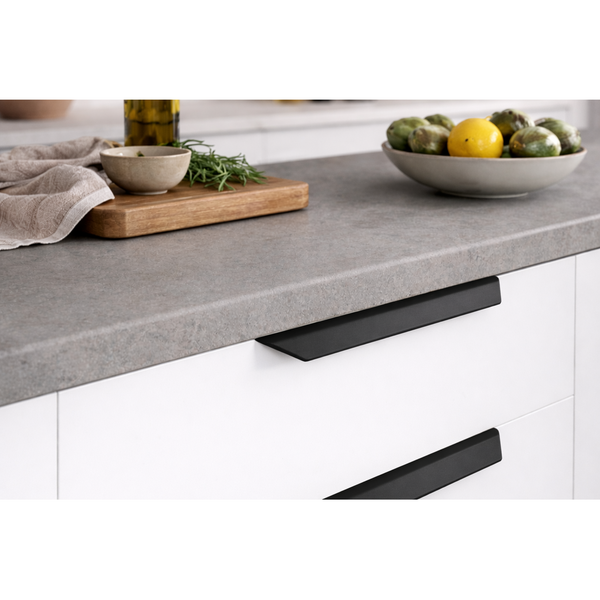 Set 50 de mânere mobilier Viefe Vann, negru mat, 200 mm (interax 128 mm)