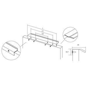 Set 50 de mânere mobilier Viefe Vann, negru mat, 200 mm (interax 128 mm) - imagine 6
