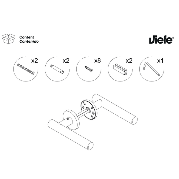 Set mâner ușă interior Viefe Brooklyn, negru periat, 149 mm - imagine 5