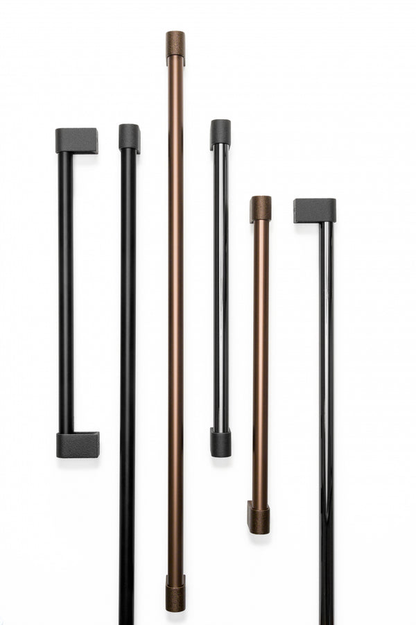 Set mânere spațiale duble Viefe Casey Big, maro metalic texturat și bronz mat, 768 mm (interax 736 mm) - imagine 5