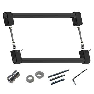 Set mânere spațiale duble Viefe Casey Big, negru lava texturat și negru titan lustruit, 768 mm (interax 736 mm) - imagine 5