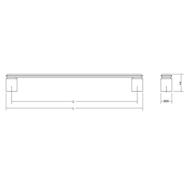 Set mânere spațiale duble Viefe Fase Big, oțel inoxidabil, 348 mm (interax 320 mm)