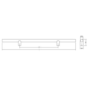 Set mânere spațiale duble Viefe Kumo Wood Big, stejar și alamă periată, 610 mm (interax 320 mm) - imagine 4