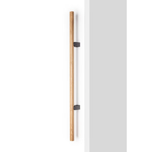 Set mânere spațiale duble Viefe Kumo Wood Big One, stejar și negru titan, 1596 mm (interax 1056 mm) - imagine 2