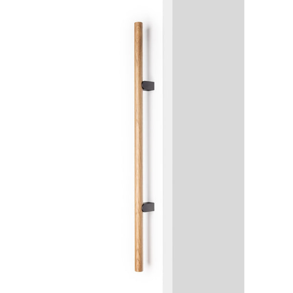 Set mânere spațiale duble Viefe Kumo Wood Big One, stejar și negru titan, 1596 mm (interax 1056 mm) - imagine 2