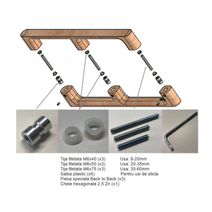 Set mânere spațiale duble Viefe Luv Wood, natur, 1026,5 mm (interax 992 mm) - imagine 6